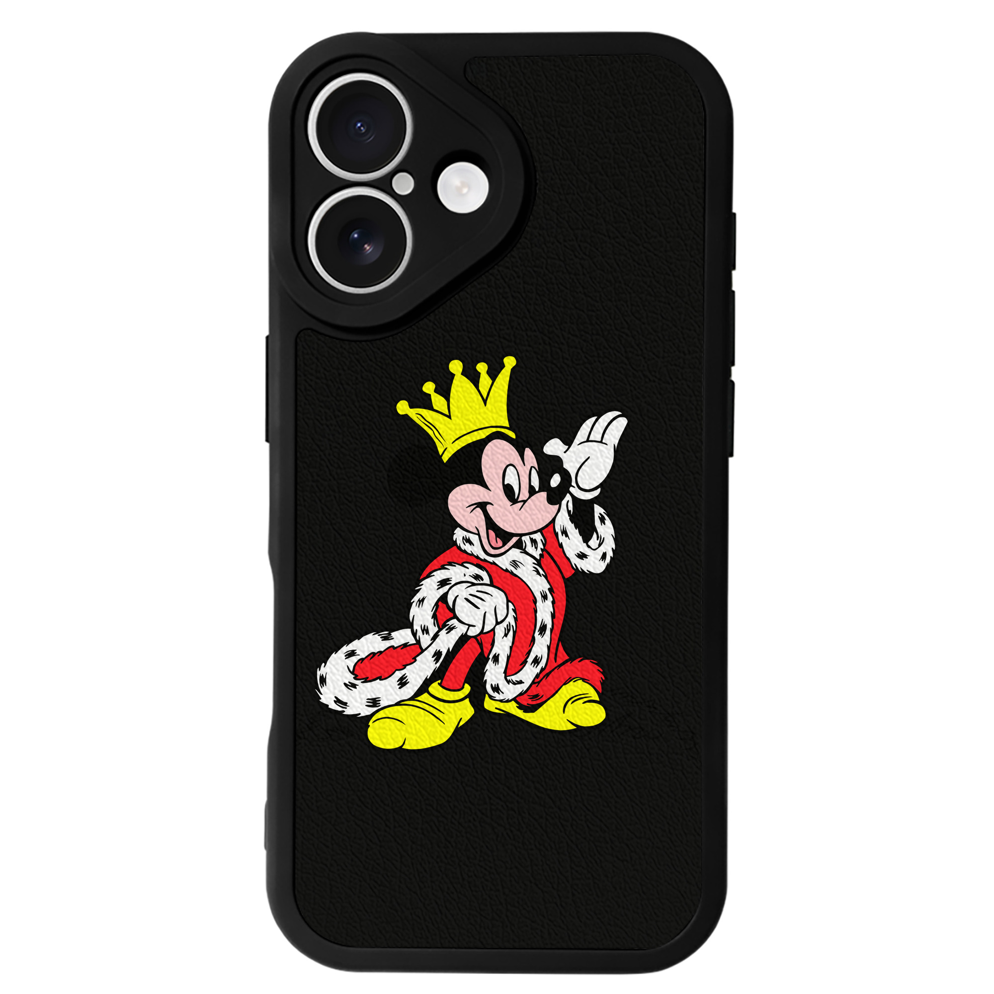 （画像用） ミッキーマウス Mickey Mouse 【iPhone 16シリーズ対応】シリコンスマホケース（レザー調） 材質：シリコン